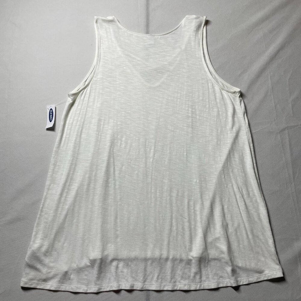 NWT Old Navy Womens White Sleeveless Criss Cross V-Neck Luxe Tank Top Size XL - Picture 2 of 8